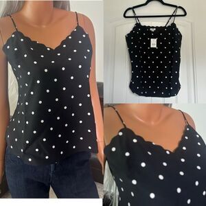 NWT J. Crew Women’s Size 6 Polka Dot Cami Top Romantic Feminine French Classic
